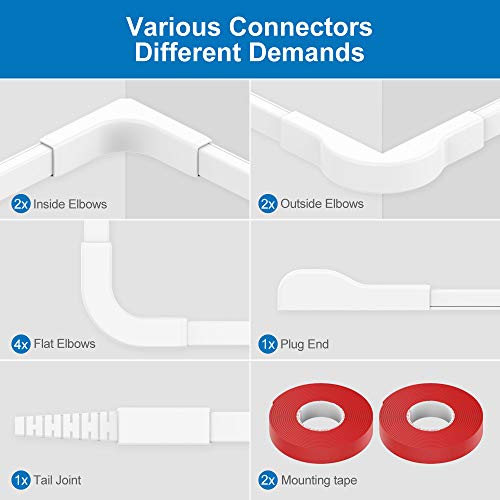 Fiber Cable Cover, 157in Mini Cable Concealer Raceway, Paintable Cord