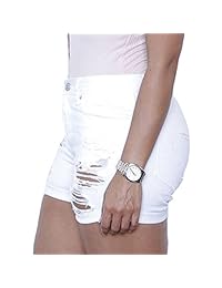 Pantalones cortos de vaquero con abertura lavada