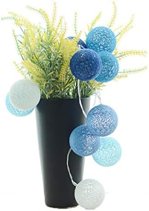 Cotton Ball String Fairy Tale Lam, Siomentdi Wedding Romantic Lamp | Bedroom Warm Light | Living Room Decoration Lamp | Ball Decoration Light String (Blue, 1.5M 10Balls, Battery)