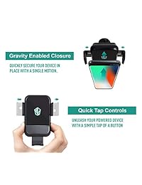 Adamant Power Qi   Cargador inalámbrico rápido para coche, soporte para salpicadero y ventilación de aire, 7,5 W, compatible con iPhone XR XS Max XS X 8 8 Plus, 10 W Galaxy S9 S9+ S8 S8+, con cargador dual QC3.0