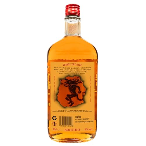 Fireball Cinnamon Whisky Liqueur, Kanadischer Whisky mit Echter Zimt‑Note, 33% vol, 700ml, Amerikas Nr.1 Shot‑Marke, Eiskalt Servieren, Würzig, Optimal für Shots, Mixgetränke & Cocktails 2