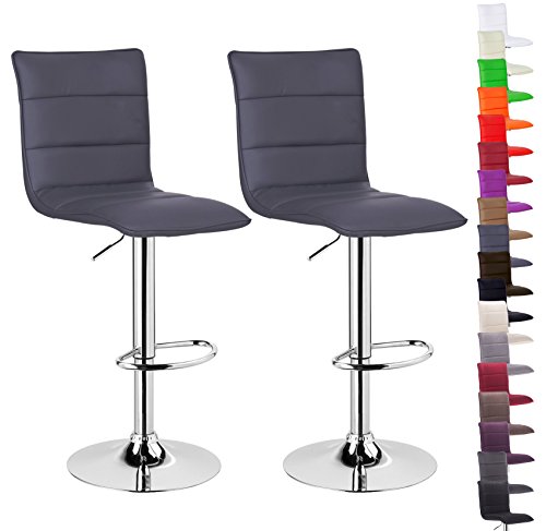 WOLTU BH15gr-2 Design Hocker mit Griff, 2er Set, stufenlose Höhenverstellung, verchromter Stahl, Antirutschgummi… – Bild 3
