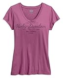 HARLEY-DAVIDSON Women's Black Label World Renowned V-Neck Tee 99180-16VW (L) Pink
