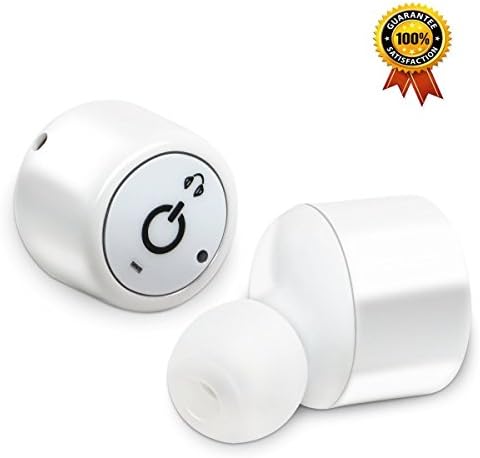 True Wireless Earbuds, In-Ear Bluetooth V4.1 TWS Headphone Sport Headset W/Mic Noise Cancelling Cordfree Fitness Stereo for Iphone Android Smartphones (White)