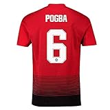 Manchester United Home #6 Pogba Mens Soccer Jerseys 18-19 Season Color Red/Black