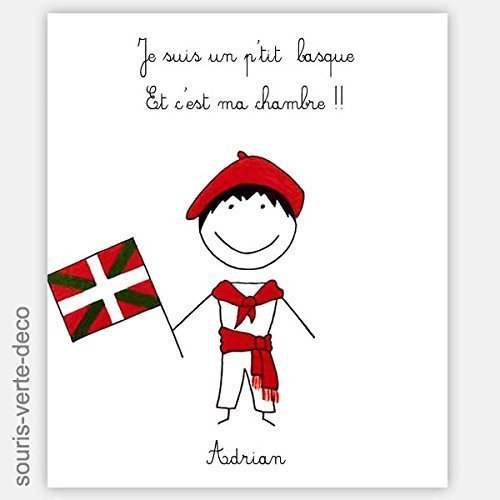 Deco Chambre Basque Plaque De Porte Personnalisable Cadeau Naissance Personnalise Bebe Basque Plaque De Porte Garcon Basque Avec Prenom Deco Pays Basque Deco Chambre Garcon Basque Decoration De Chambre D Enfant Produits Handmade