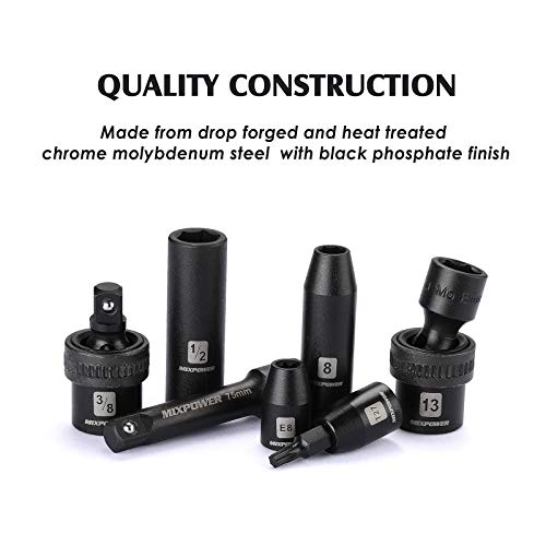 MIXPOWER Schlag-Stecknuss 3/4 Zoll Antrieb – CR-MO, 1-7/20,3 Cm, 6-Punkt, Für Achsmuttern