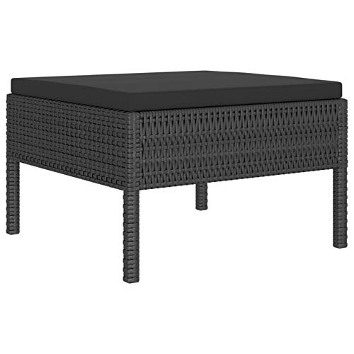 Festnight 4-TLG. Garten-Lounge-Set mit Auflagen Gartenmöbel-Set Gartensofagarnitur Lounge Sofa Garnitur Poly Rattan Lounge Set Sitzgarnitur Garten Sitzgruppe Poly Rattan Schwarz – Bild 6