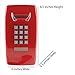 Home Intuition Amplified Single Line Corded Wall Mounted Telephone with Extra Loud Ringer, Red