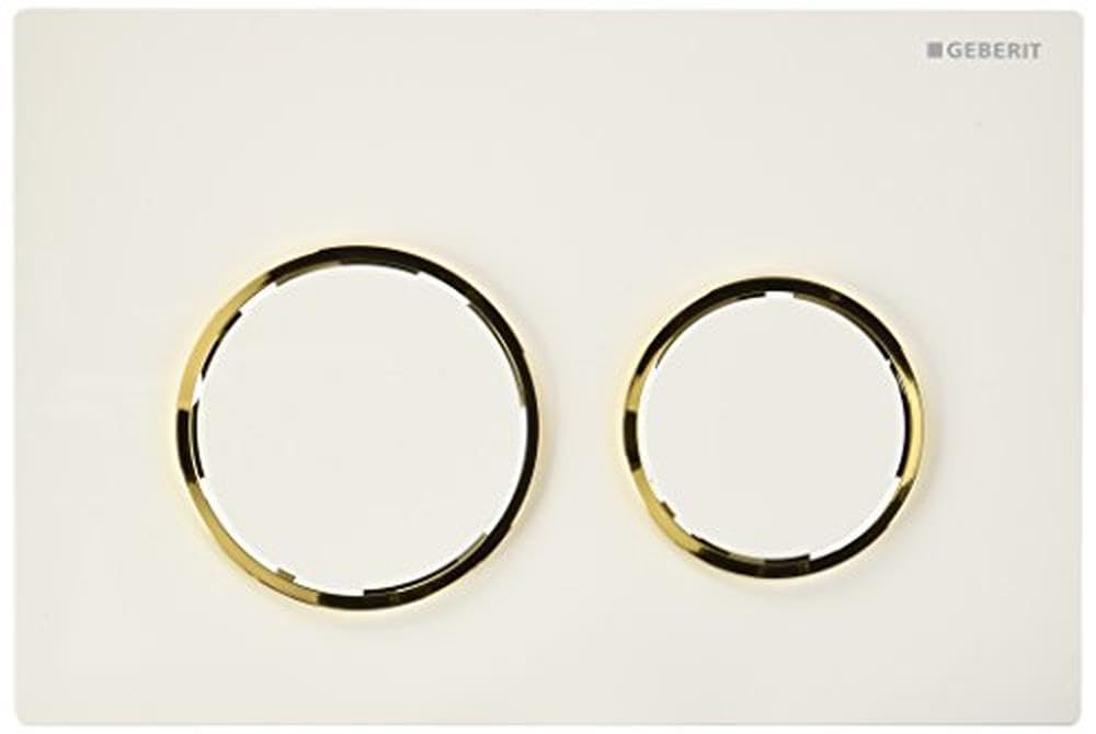Geberit Omega 20 Push Plate White/Gold/White for Geberit Omega Flush-Mounted Cistern 12 cm