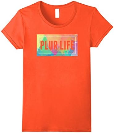 Womens Plur Life EDM Concert T-Shirt XL Orange