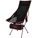 G4Free Lightweight Portable Camping Chair Outdoor Folding Backpacking High Back Camp Lounge Chairs with Headrest and Pocket for Sports Picnic Beach Hiking Fishing (Red)