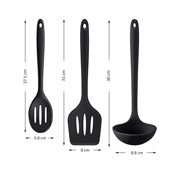 Silicone-Kitchen-Utensils-Set-3-Piece-Ladle-Slotted-Spoon-Slotted-Turner-Included-Durable-and-Non-Stick-Cooking-Utensils-for-Frying-Serving-Baking Silicone Kitchen Utensils Set for Cooking, 3 Pieces Nonstick Ladle, Slotted Spoon and Slotted Turner, Durable Cooking…