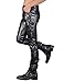 Idopy Men`s Rock Punk Hip Hop Faux Leather Motocycle Pants (34W x 42L, 149# Black)
