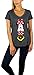 Disney Womens Minnie Mouse V-Neck Tee (US, Alpha, Large, Regular, Regular, Charcoal)
