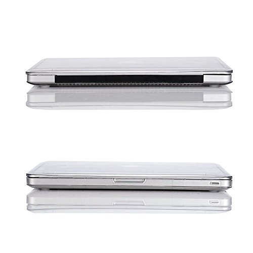 Ruban - MacBook Older Pro 15&quot; Case A1286, Rubberized Plastic Case and Keyboard Cover for Older MacBook Pro 15.4&quot; (Model: A1286) with DVD Drive Glossy Display Matte Cover - Crystal Clear