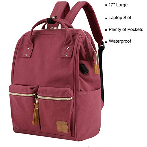 Himawari Large Travel School Backpack with Laptop Compartment 17 inch