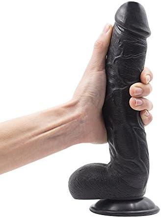 10.62 Inch Huge Female Lifelike Handsfree Body Massager Toys Good Choice Big Massage Wand with Super Strong Suction Cup Box Package(Black)