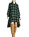 Olrain Womens New Plaids Irregular Hem Casual Shirt Dress X-Large Green