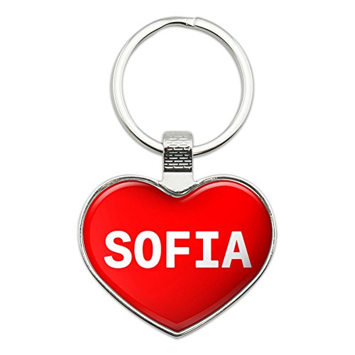 Graphics and More Metal Keychain Key Chain Ring I Love Heart Names Female S Sian - Sofia