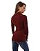 PattyBoutik Women Shawl Collar Pleated Detail Blouse (Burgundy Large)