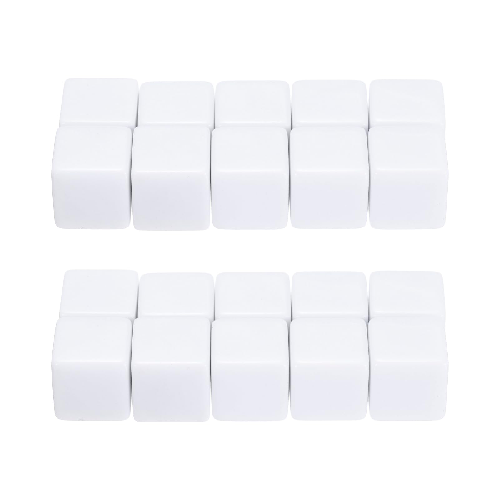 PATIKIL 14mm Acrylic Dice Blank, 20 Pcs Standard Game Dice Square Corner Blank Dice with Smoothed Surface Six Sided for Board Games Teaching, White