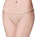 Camelia Women's High End Lace String Georgette Bikini Panty (Large, Nude/Gray/Navy)
