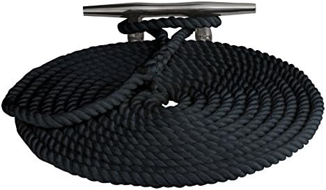 Sea Dog 302112025BK-1 Double Braided Nylon Dock Line, 1/2" x 25' / Black