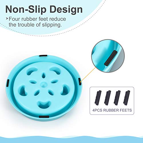KASBAH Slow Feeder Dog Bowl, Anti-Gulping Dog Food Bowls Non-Toxic Eco Friendly Maze Dog Bowl for Small/Medium Dogs, Blue
