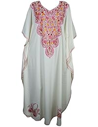Womens Beachwear Dresses Kimono Kaftan Regina Embroidered Maxi Long Resort Wear One Size