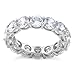 Heartbeat Sterling Silver Simulated Diamond 5mm Round Eternity Band Ring (8)