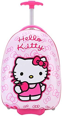 Gucili Child Trolley Case, Anime Cartoon Pink Hello Kitty Children's Luggage, Boys and Girls Holiday Travel Trolley Bags Light Wear Resistant Suitcase 18 Inches 20-35L
