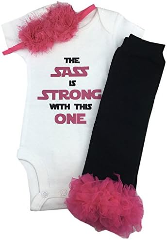 Simply Swanky Baby Girl Sass Is Strong Outfit, The Sass Is Strong With This One, Baby Girl Star Wars Outfit (3M)