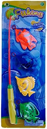 Bathtub Children's Fishing Set - 1 Rod with Line &amp; Hook and 4 Colorful Fish