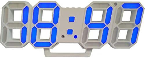 iMinker 3D LED Digital Wall Alarm Clock with Snooze Function 12/24 Hour Display,3 Adjustable Brightness - LED Desk Clock/Wall Clock/Alarm Clock (Blue)