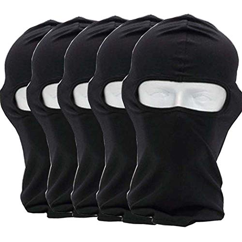 CxYuan 5pcs 1 Package Black 2018 Balaclava 1-Pack Face Mask Motorcycle Helmets Liner Ski Gear Neck Gaiter Ski Mask Accessories (Extra Warm) (black) - Thumbnail 5