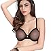 Vogue's Secret Women's Unlined Plus Size See-through Bra Sexy Lace Mesh Transparent Breathable Panties Underwear,Black,36D