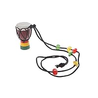 Beinil Classic Wooden Traditional African Musical Instrument Hand Drum Necklace Jambe Drummer Mini Djembe Percussion Personalized Gift (02)