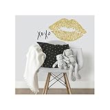 RoomMates XOXO Lips Peel And Stick Wall Decals With Glitter