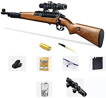 Chawla Agency Original PubG Theme Gun Toys Set with Assault Rifle Kar98k Model, 8X Design Scope, Toy Knife, Water and Soft Foam Bullets and Combat Cards Target Shooting Role Play Game for Kids