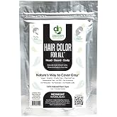 Midnight Natural Black Henna Hair Color For All Kit | 100% All Natural Hair Dye &amp; Beard Dye Powder Kit Organic, Herbal &amp; Vegan Chemical &amp; Cruelty Free Permanent Gray Coverage &amp; Tinting