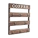 EMAISON Solid Wood Coffee Mug Holder Wall Mounted, Rustic Cup Rack with 8 Hooks Large Space for Big Cups for Kitchen, Home, Coffee Bar Station (Brown)