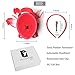 FELIZHOUSE Fascinator Hats Hat Tea Party Feather Hair Clip Bridal Headpieces Ascot Headband for Women (Red)