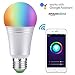 Smart LED Light Bulb, Wi-Fi Smart Bulbs, 60W Equivalent(7W) Dimmable Multicolor Changing Smartphone Controlled Daylight Night Light, Works with Amazon Alexa, Google Home Assistant, No Hub Need(E27)