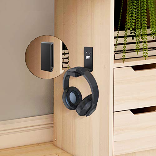 [2 Pack] Foldable Headphone Hanger Hook with Cable Clip Wall Mount