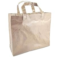 Elegantday Transparent PVC Kraft Paper Handbag Waterproof Shopping Bag Women Men Fashion Tote Shoulder Bag (Blank)