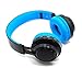 Bluetooth On-ear Headphone,Stereo Surround Wireless Bluetooth Headphones with LED Lights, Headset Support Microphone and USB Charging, Foldable Portable Headsets,3.5MM AUX Cable for Cellphones(blue)