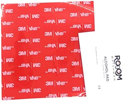 3M VHB 5952 Heavy Duty Mounting Tape Acrylic Foam Double Sided Adhesive Tape with a ROOMWATCHMAN Cleaning Wipe | Thickness : 1.1 mm | Size: 10cm x 10cm