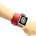 Wearlizer Genuine Leather Watch Band Replacement Strap w/ Metal Clasp for Apple Watch Series 1 2 all Models Double Tour Design - 38mm Red