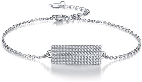 ZENI Mother's Day Gift Women Bracelet Sparkling 3A Zirconia 925 Sterling Silver Bracelet for Girls